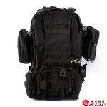 [黑色]-Molle模組化戰術大背包，通勤包、收納包、收納袋、登山包（含腰包、雜物包）