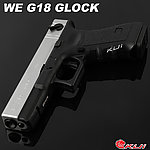 點一下即可放大預覽 -- [銀黑]-WE G18C Gen3 克拉克 單連發版 瓦斯槍，GBB手槍，BB槍（滑套會動、後座力、無彈後定）WE-G002A