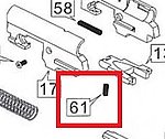 點一下即可放大預覽 -- WE M9 槍管閉鎖扭簧 (零件編號# 061)