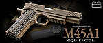 點一下即可放大預覽 -- [沙色]-日本原裝 馬牌 MARUI M45A1 瓦斯槍 GBB手槍 CQB BB槍（滑套會動、後座力、無彈後定）