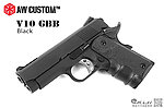 點一下即可放大預覽 -- [黑色]-AW Custom M1911 V10 GBB瓦斯手槍 金屬滑套 金屬槍管 無彈後定 45手槍短版