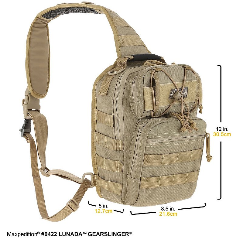 MAXPEDITION 黑色Lunada Gearslinger夜行者胸掛斜背包 工具包 側背包
