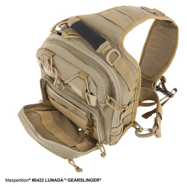 MAXPEDITION 黑色Lunada Gearslinger夜行者胸掛斜背包 工具包 側背包