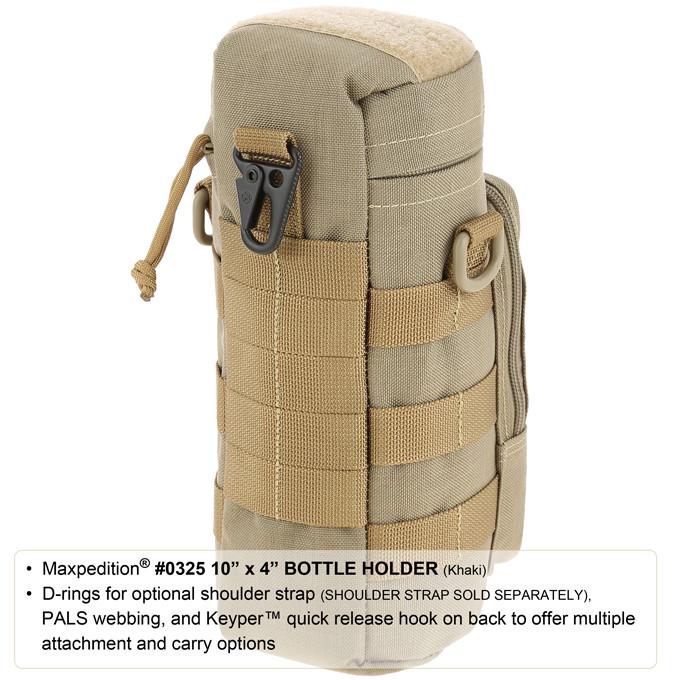 MAXPEDITION 黑色 25x10cm水壺收納包,礦泉水攜行袋,保特瓶裝