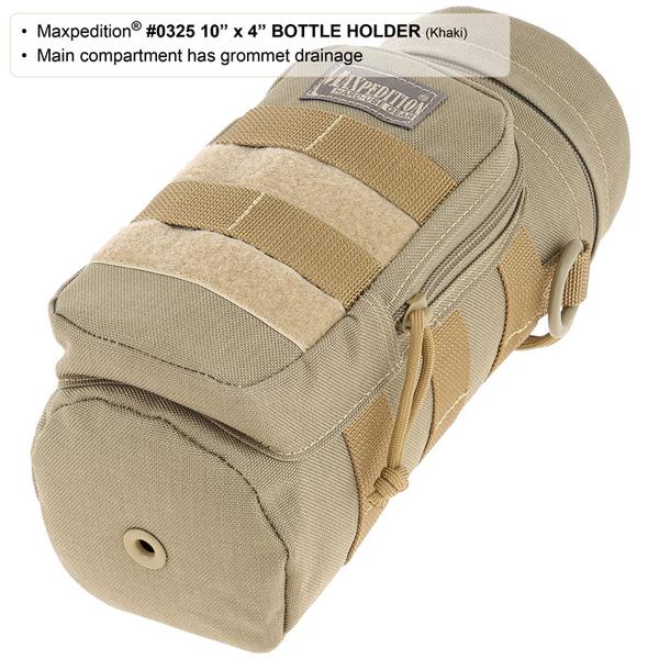 MAXPEDITION 黑色 25x10cm水壺收納包,礦泉水攜行袋,保特瓶裝