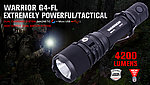 POWERTAC Warrior Gen4-FL LED戰術手電筒，4200流明超高亮度（雙充電系統）