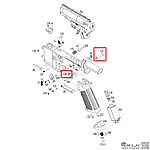 點一下即可放大預覽 -- KWA／KSC M4 電槍 槍身後插銷（零件編號#121、138）