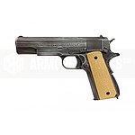 點一下即可放大預覽 -- AW M1911 ΜΟΛΩΝ ΛΑΒΕ 舊化黃柄 全金屬瓦斯槍 NE2001，手槍，BB槍