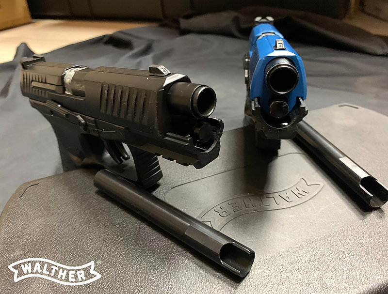 限時優惠一槍兩匣! WALTHER『特仕版-BLUE』PPQ M2 11mm 藍色訓練用槍 CO2鎮暴槍 鋼製外管,耐用度更高!