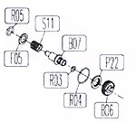 點一下即可放大預覽 -- KWC M11 Co2 氣閥總成（零件編號#R05、S11、B07、P22、F05、R03、R04、B06）Co2槍零件