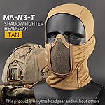 [TAN狼棕色]-全方面『保護頭套』保謢脖子、謢嘴、好呼吸、鐵網面罩~MA-113