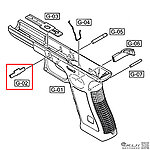 點一下即可放大預覽 -- WE G17、G18 滑套擋片（零件編號#G-02）Glock全系列通用，G19、G23、G26、G27、G34、G35 GBB瓦斯槍零件
