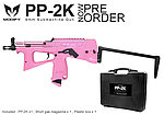 [粉色]-MODIFY 摩帝 PP-2K 瓦斯槍 GBB衝鋒鎗 俄羅斯PP2000 折疊槍托、硬式槍箱~65302-