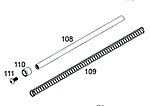 點一下即可放大預覽 -- WE MP5A3專用 覆進桿總成 (零件編號#108、#109、#110、#111)
