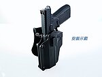 [黑色~左手版]-AMOMAX 通用快拔槍套 腰掛款 G17、M9、1911、XDM、CZ75~AM-UH