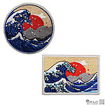 點一下即可放大預覽 -- 和風日式浮世繪 神奈川刺繡 魔術臂章