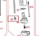 點一下即可放大預覽 -- SRC HI-Capa 5.1、4.3 彈匣底座卡榫（零件編號#A5）