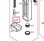 點一下即可放大預覽 -- SRC HI-CAPA 5.1 4.3 CO2彈匣螺絲 (零件編號#A19)