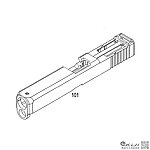 點一下即可放大預覽 -- [黑色]-WE G17 Gen3／Gen4 MOS版 金屬滑套 上槍身（零件編號#101）