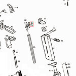 點一下即可放大預覽 -- KJ KP07 KP-07 瓦斯彈匣 托彈板卡榫彈簧（零件編號#84）