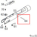 點一下即可放大預覽 -- WE M16A1 GBB 瓦斯槍 槍機插銷 PIN2X23mm（零件編號 #64）