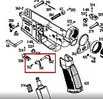 點一下即可放大預覽 -- KWA CM4 C4-10 ERG 電動槍 選擇片連動桿(零件編號#512、501、502)