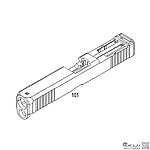 點一下即可放大預覽 -- [黑色]-WE G19V MOS版 金屬滑套、瞄具版上槍身（零件編號#101）G19X GBB瓦斯槍零件