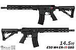 點一下即可放大預覽 -- [14.5吋]-ESD M4 ER-15 瓦斯槍，MK16 URG-I樣式 GBB槍，VFC系統（7075鋁製鍛造槍身、M-lok護木、超強後座力）EME152