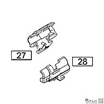 點一下即可放大預覽 -- WE M1911 新版 瓦斯槍Hop座 內管固定座（零件編號#27、28）