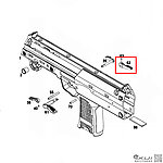 點一下即可放大預覽 -- [右側]-KWA／KSC MP7 右邊射擊選擇鈕 右側射選紐（零件編號#62）