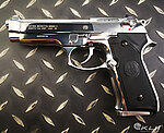 點一下即可放大預覽 -- [銀色]-UMAREX Beretta M9 全金屬瓦斯槍，貝瑞塔手槍GBB，授權刻字