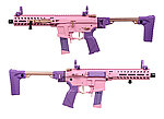 點一下即可放大預覽 -- [粉紫色]-G&G 怪怪 FAR 9 三折式電動槍 AEG步槍 ETU電子板機 摺疊電池槍托，Pink~FAR-9MM