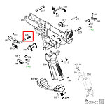 點一下即可放大預覽 -- KWA/KSC TK45 彈匣釋放鈕彈簧 (零件編號#1047)