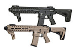 點一下即可放大預覽 -- [沙色]-HFC HB-203 運動版電動槍，AEG電槍，戰術前握把、伸縮後槍托~HB203B